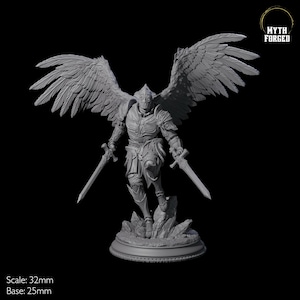 Soaring Deva Miniature B: D&D, Pathfinder, Tabletop Games