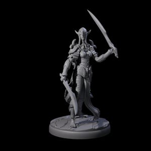 Masked Dark Elf Rogue D Miniature for D&D, Dungeons and Dragons, Pathfinder and many other tabletop games