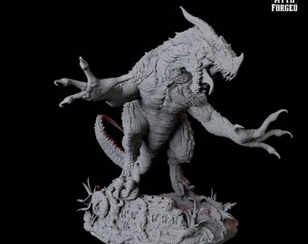 Miniatura de Velociraptor gruñendo para D&D, Dungeons and Dragons, Pathfinder y muchos otros juegos de mesa