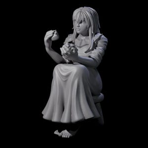 Violett - Young Villager on a break Miniature for D&D, Dungeons and Dragons, Pathfinder and many other tabletop games