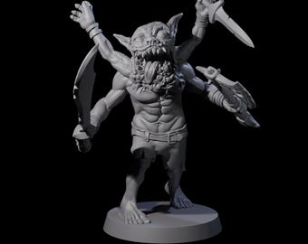 Mutated Goblin Champion Koruvus Miniature for D&D, Dungeons and Dragons, Pathfinder and many other tabletop games