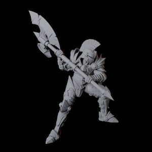 Axe-Wielding Knight Miniature C for D&D, Dungeons and Dragons, Pathfinder and many other tabletop games