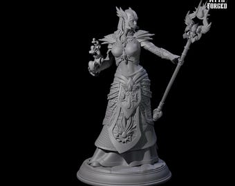 Divine Female Elf Cleric Miniature for D&D, Dungeons and Dragons, Pathfinder and many other tabletop games