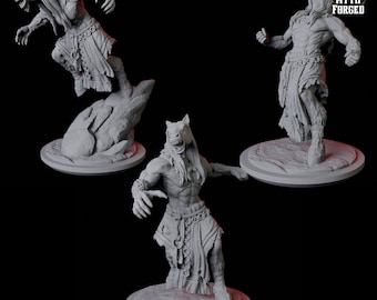Drie hinnikende omgekeerde Centaurs-miniaturen voor D&D, Dungeons and Dragons, Pathfinder, Call of Cthulhu en vele andere tafelspellen