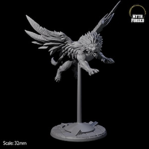 Majestic Winged Lion C Miniature for D&D, Dungeons and Dragons, Pathfinder and many other tabletop games