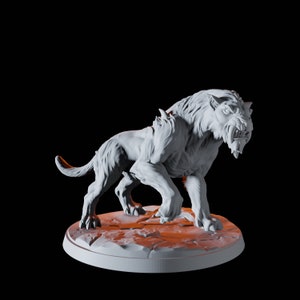 Sabre-Toothed Tiger Miniature D for D&D, Dungeons and Dragons, Pathfinder and many other tabletop games
