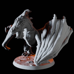 Rearing Wyvern Miniature for D&D, Dungeons and Dragons, Pathfinder and many other tabletop games