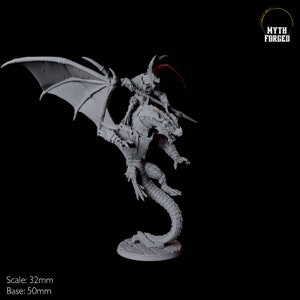 Valiant Dragonborn Warrior riding Dragon Miniature A for D&D, Dungeons and Dragons, Pathfinder and many other tabletop games