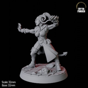 Female Tiefling Monk Miniature F for D&D, Dungeons and Dragons, Pathfinder and many other tabletop games