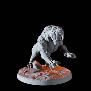 Sabre-Toothed Tiger Miniature C for D&D, Dungeons and Dragons, Pathfinder and many other tabletop games