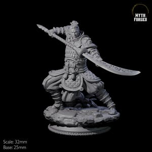 Determined Samuari Miniature for D&D, Dungeons and Dragons, Pathfinder and many other tabletop games