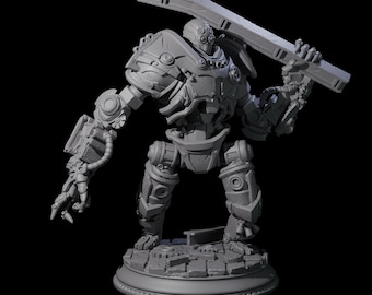 Commanding Clockwork Guardian Miniature for D&D, Dungeons and Dragons, Pathfinder and many other tabletop games