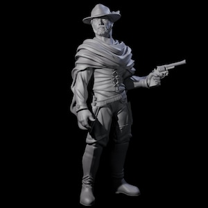 Old West Gunslinger Miniature for D&D, Dungeons and Dragons, Pathfinder and many other tabletop games