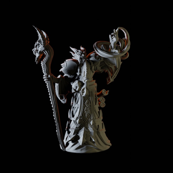 Dämonische Warlock Miniatur für D&D, Dungeons and Dragons, Pathfinder und viele andere Tabletop Spiele