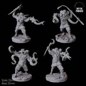Four Mind Flayer Sky Kraken Acolytes Army Set Miniature for D&D, Dungeons and Dragons, Pathfinder and many other tabletop games