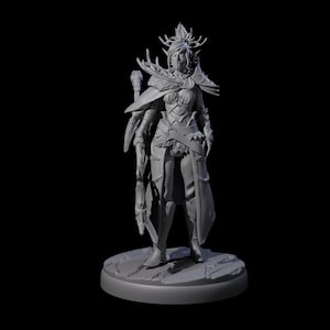 Leaping Dark Elf Underdark Guardian D-miniatyr för D&D, Dungeons and Dragons, Pathfinder och många andra brädspel