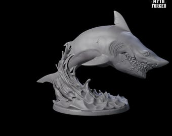 Toothy Giant Shark Great White Miniature A for D&D, Dungeons and Dragons, Pathfinder and many other tabletop games