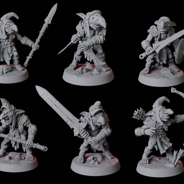 Snivelling Goblin Miniature - 6 Goblin Miniatures for D&D, Dungeons and Dragons, Pathfinder and many other tabletop games