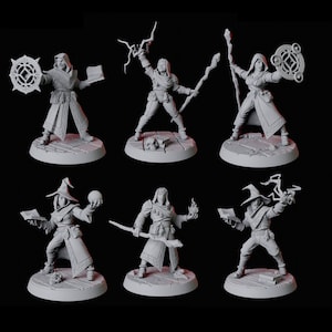 Six Human Wizard Apprentice Miniatures for D&D, Dungeons and Dragons, Pathfinder and many other tabletop games