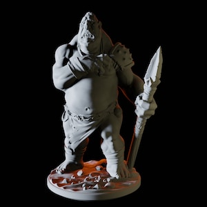 Worried Ogre Miniature for D&D, Dungeons and Dragons, Pathfinder and many other tabletop games