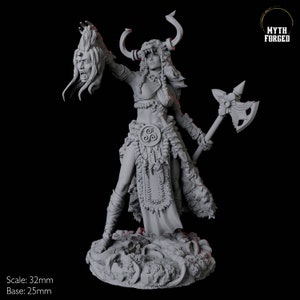 Brutal Female Viking Shield Maiden Miniature for D&D, Dungeons and Dragons, Pathfinder and many other tabletop games
