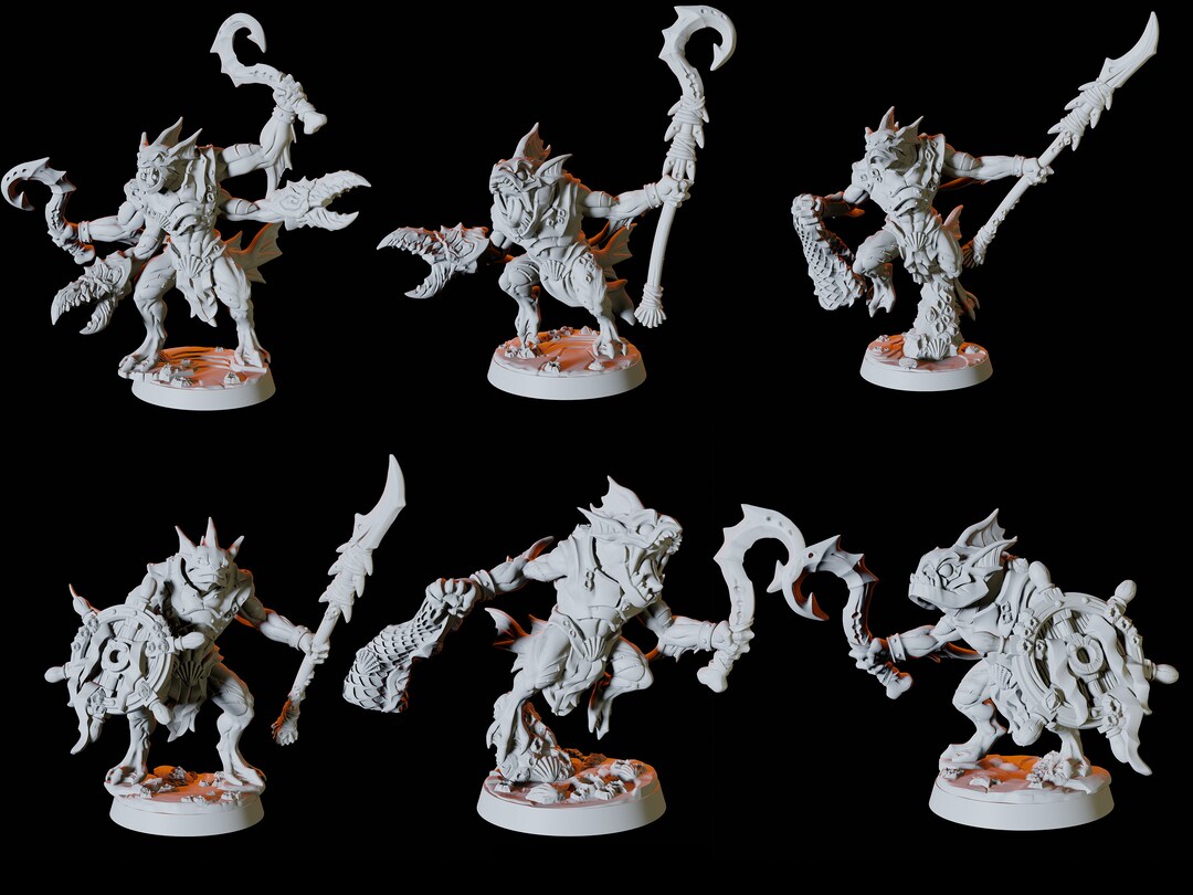 Six Sahuagin, Merrow or Fishmen Soldiers for D&D, Dungeons and Dragons ...