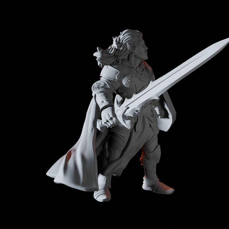 Half Orc Paladin Miniature for D&amp;D Dungeons and Dragons - Etsy