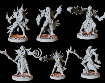 Six Mind Flayer Illithid Army Set warriors Miniature for D&D, Dungeons and Dragons, Pathfinder and many other tabletop games