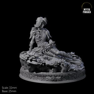 Reclining Wood Elf Princess Miniature for D&D, Dungeons and Dragons, Pathfinder and many other tabletop games