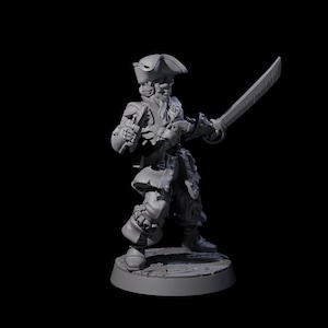 Mad Skeleton Pirate Crewman Miniature for D&D, Dungeons and Dragons, Pathfinder and many other tabletop games