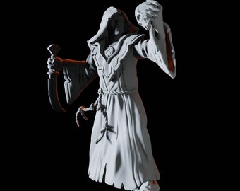 Cultist with Skull Miniature for D&D, Dungeons and Dragons, Pathfinder and many other tabletop games