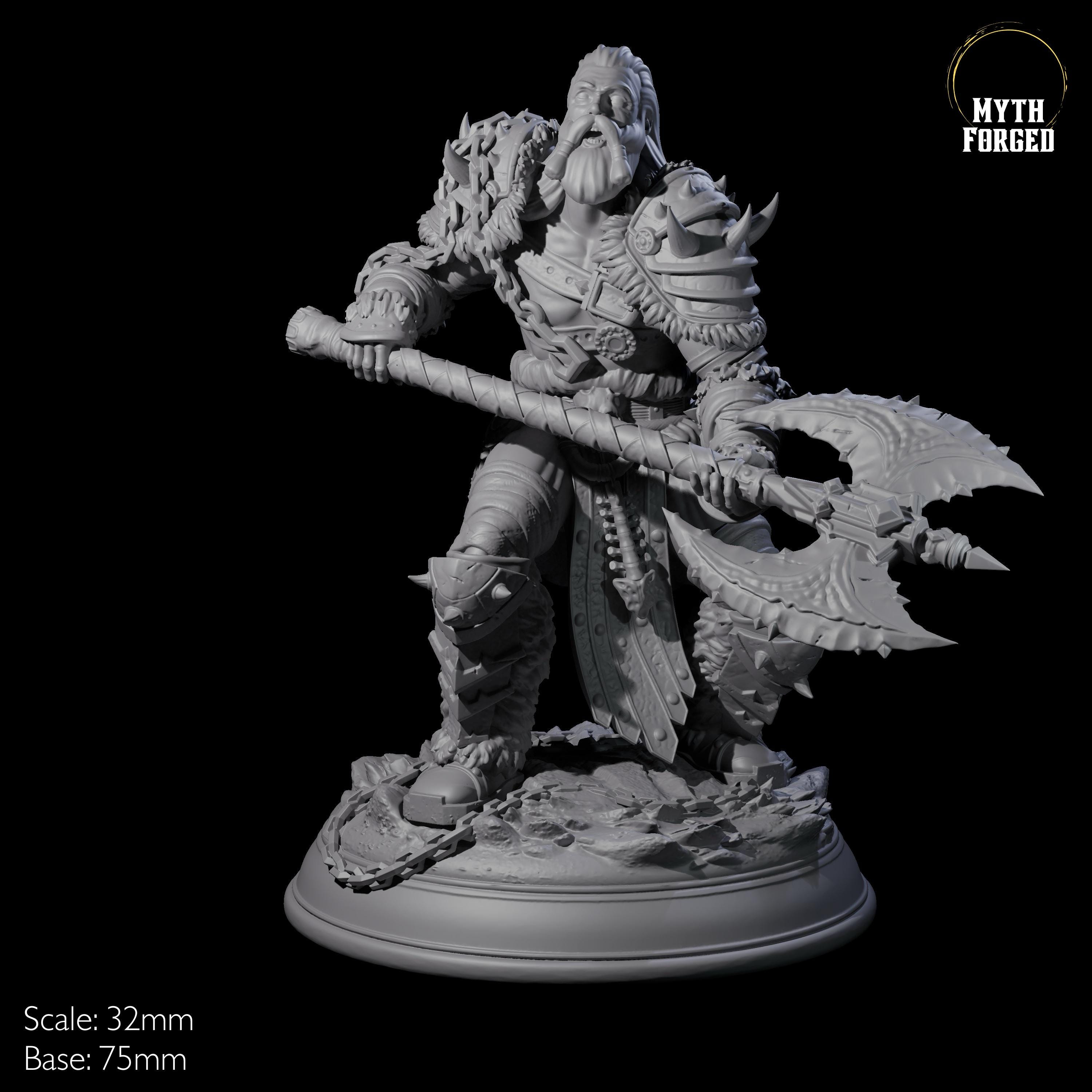 Towering Frost Giant With Axe Miniature for D&D, Dungeons and