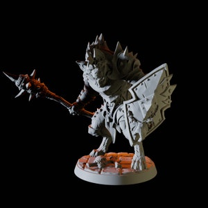 Gnoll Miniature with mace and shield for D&D, Dungeons and Dragons, Pathfinder and many other tabletop games