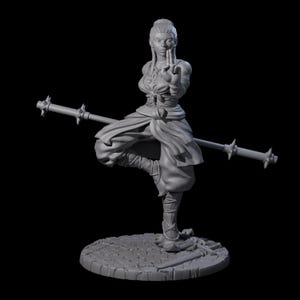 Herklia - Poised Calm Monk Miniature for D&D, Dungeons and Dragons, Pathfinder and many other tabletop games