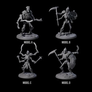 Four Roaming Skeletal Hulks Miniature for D&D, Dungeons and Dragons, Pathfinder and many other tabletop games