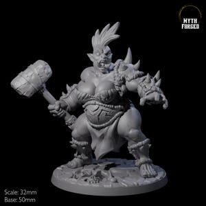 Smashing Ogre F Miniature for D&D, Dungeons and Dragons, Pathfinder and many other tabletop games