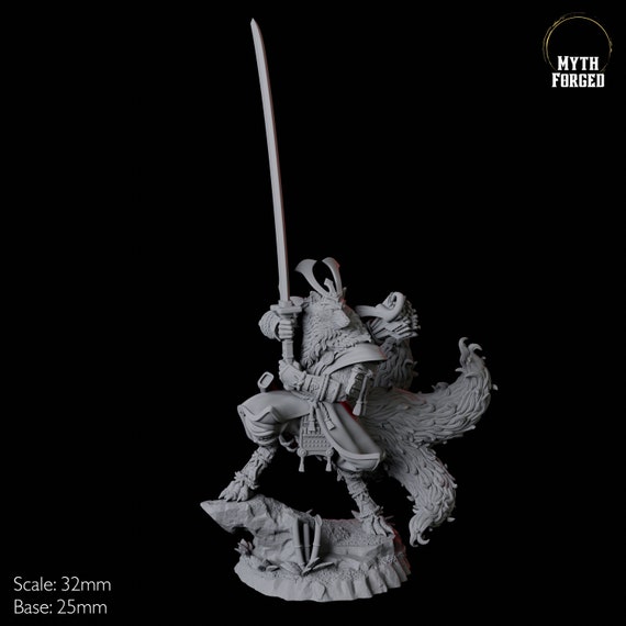 Miniatura Pathfinder Samurai Miniatura Samurai Demone Combattente Per D&D, DnD, Pathfinder E Giochi Di Ruolo Lord Of The Print Miniature - Foto 8