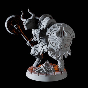 Minotaur Warrior Miniature A for D&D, Dungeons and Dragons, Pathfinder and many other tabletop games