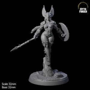 Sexy Viking Pin up Human Female Warrior Miniature for D&D, Dungeons and Dragons, Pathfinder and many other tabletop games