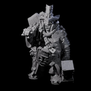 Miniatura di cacciatore di streghe orco esperto per D&D, Dungeons and Dragons, Pathfinder e molti altri giochi da tavolo