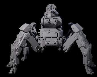 Konstig krigsminiatyr av en tysk spindelstridsvagn för D&D, Dungeons and Dragons, Pathfinder och många andra brädspel