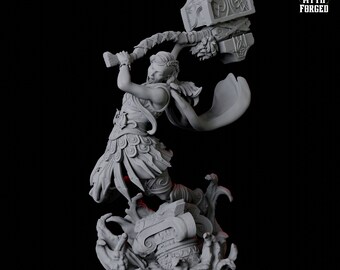Battlemaiden Giantess Miniature B for D&D, Dungeons and Dragons, Pathfinder and many other tabletop games