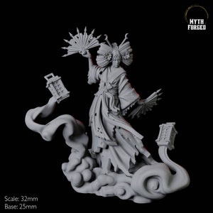 Corrupted Geisha Sorcerer Miniature B for D&D, Dungeons and Dragons, Pathfinder and many other tabletop games