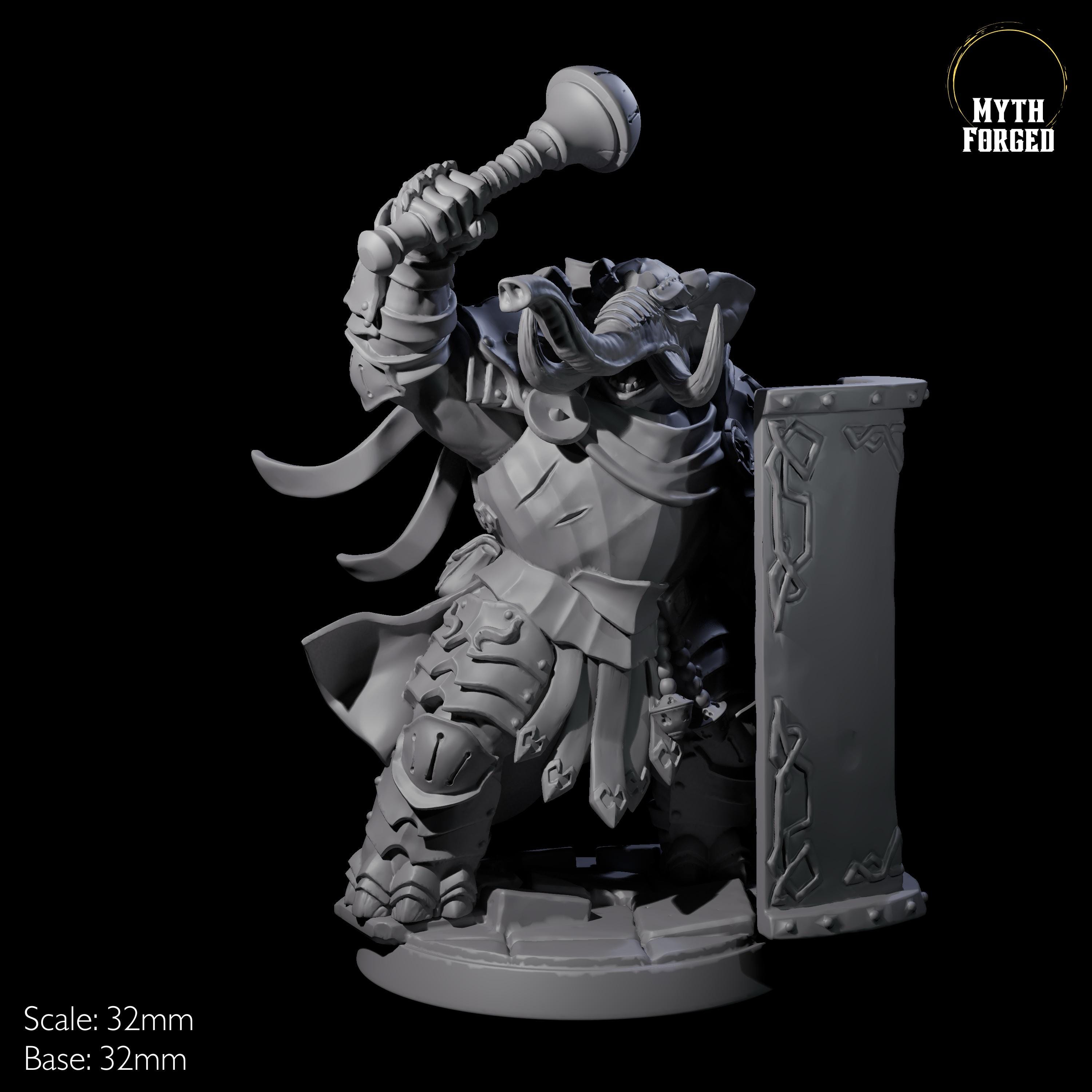Stoic Guard Six Stoic Loxodon Guards Miniature for D&D, Dungeons and Dragons ...