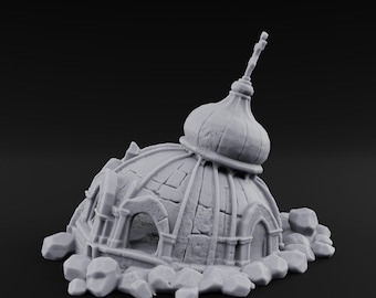 Dome-Capped Rubble-Ringed Onion Dome Temple Ruins 3D Printed Terrain for D&D, Dungeons and Dragons, Pathfinder and Tabletop Gaming