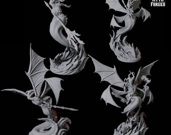 Four Screeching Harpy Miniatures for D&D, Dungeons and Dragons, Pathfinder and many other tabletop games