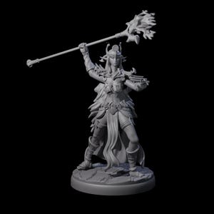 Pure Dark Elf Sorceress J Miniature for D&D, Dungeons and Dragons, Pathfinder and many other tabletop games