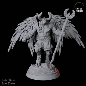 Winged Bull Man Miniature B for D&D, Dungeons and Dragons, Pathfinder and many other tabletop games