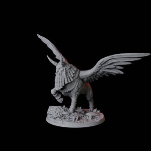 Winged Lamassu Bull Miniature for D&D, Dungeons and Dragons, Pathfinder and many other tabletop games
