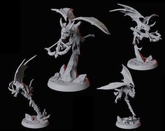 Four Devil Imps Miniature for D&D, Dungeons and Dragons, Pathfinder and many other tabletop games